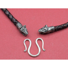 Leather Cord with Wolf Heads 